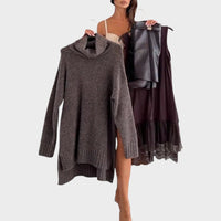 Bonnie – Oversized Knit and Lace Dress Set