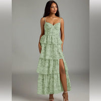 Dress Mint Green Tiered Maxi Dress Color: Green Size: 4