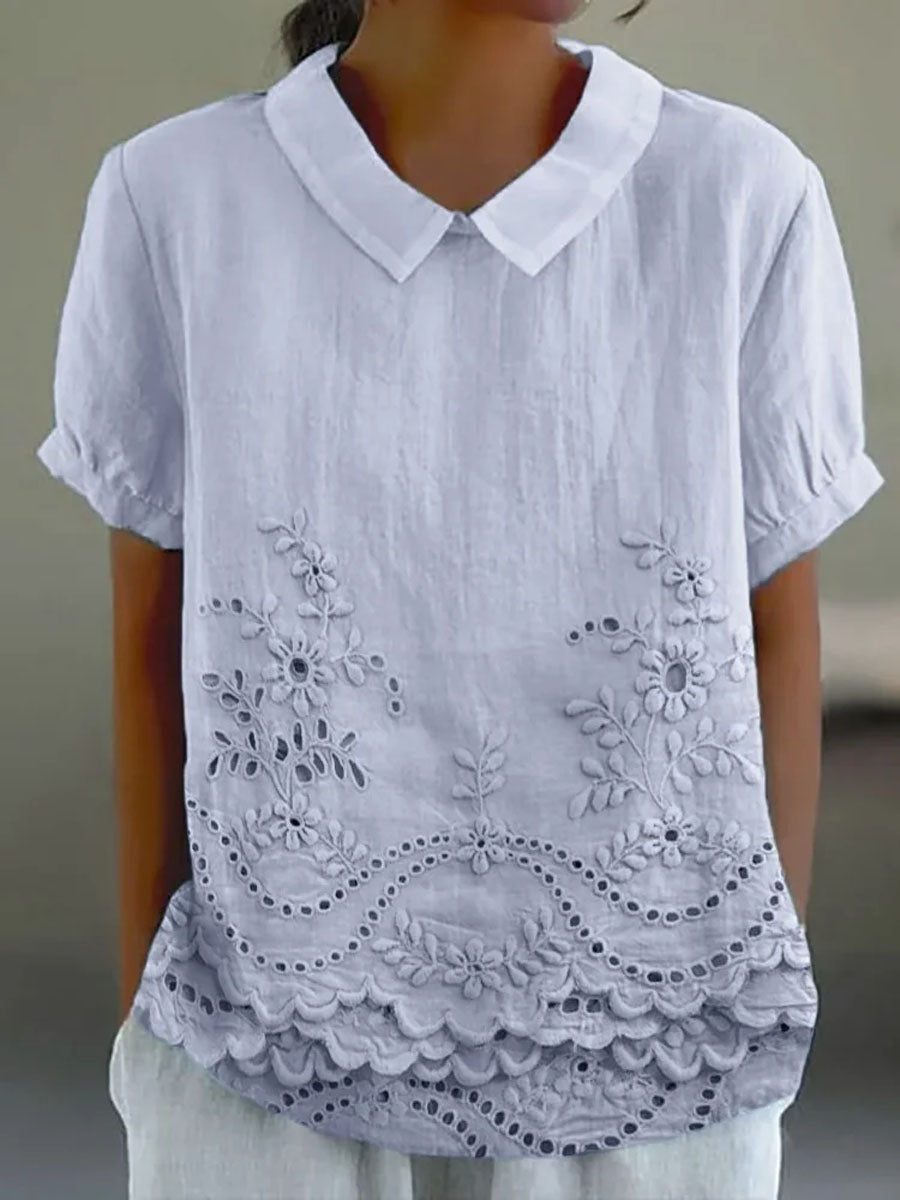 Bea - Floral Embroidered Shirt
