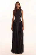 Milla Fitted Mock Neck Formal Maxi Dress In Black (Women)