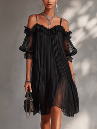 Liberty – Off-Shoulder Chiffon Mini Dress