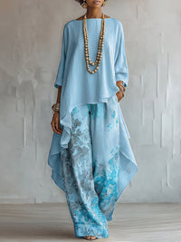 Felicia - Asymmetrical Top and Wide-Leg Trouser Set