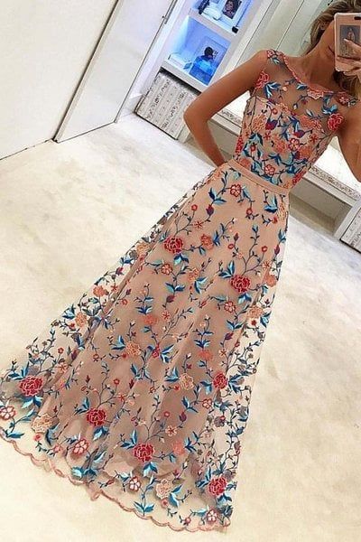 New Style Popular A Line Sleeveless Long Prom Dress Formal Dress With