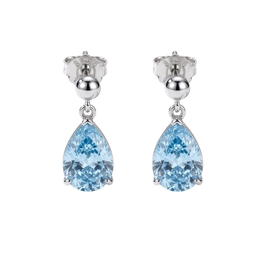 Ice Blue D Teardrop Necklace