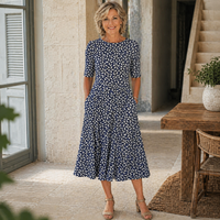 Rachel - Floral Midi Dress with Pockets
