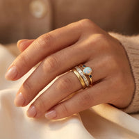 Gold Stacked Bezel Ring Set