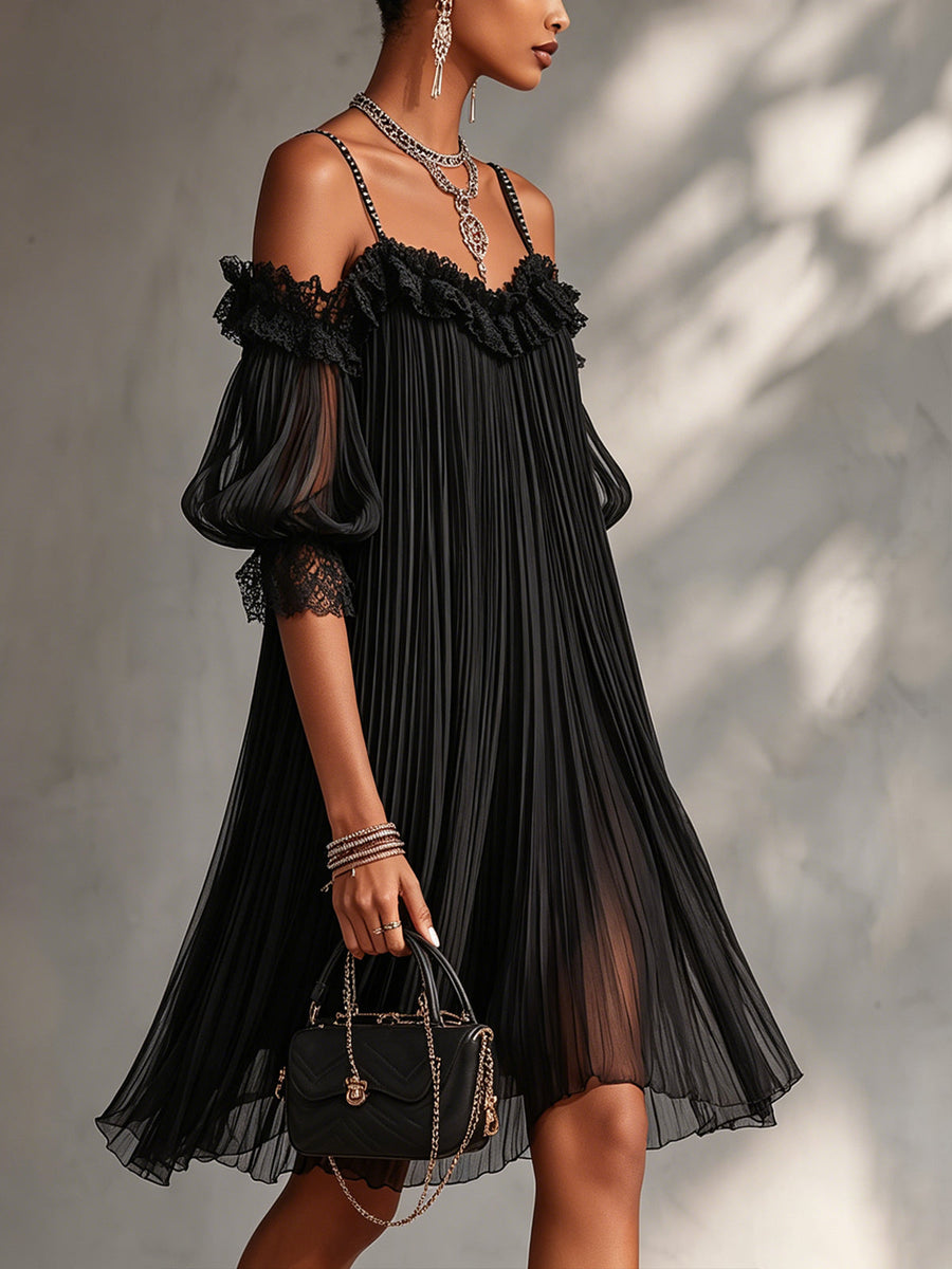 Liberty – Off-Shoulder Chiffon Mini Dress