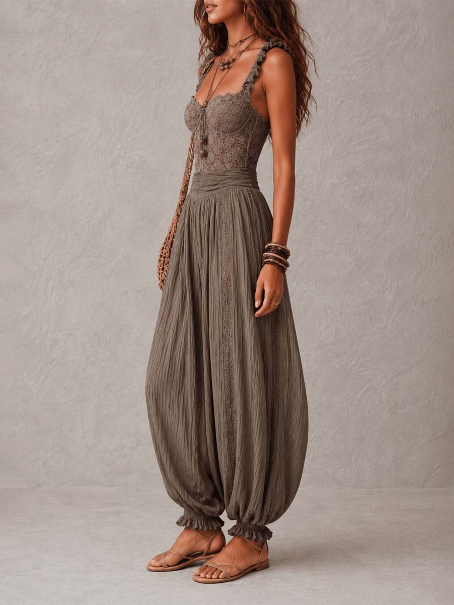 Aurelia - Lace Bandeau and Harem Trouser Set