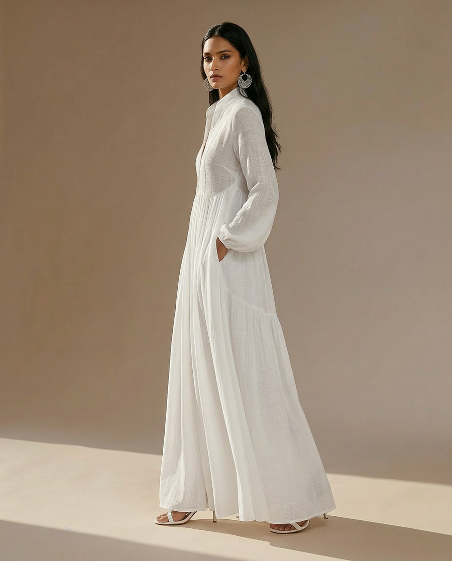 Nerys - Trendy Linen Maxi Dress