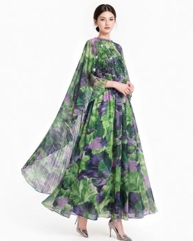 Printing Dress Sling Shawl 2pcs Set