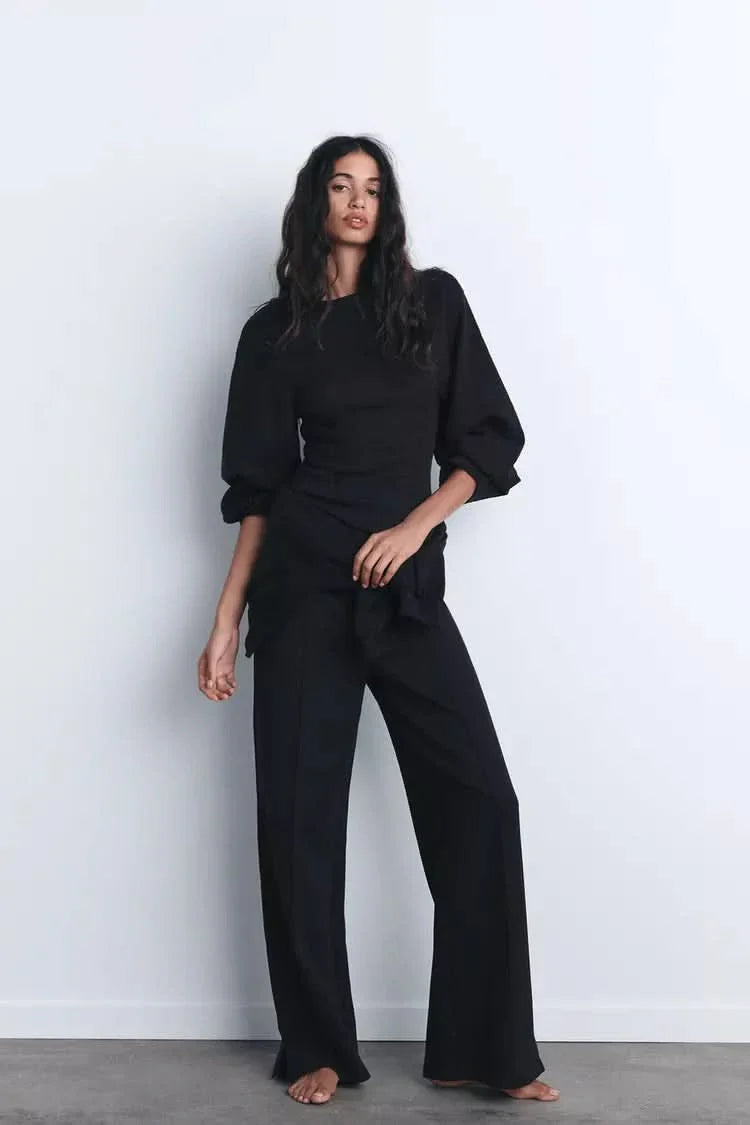 SERENITY | ELEGANT LOUNGEWEAR SET Black
