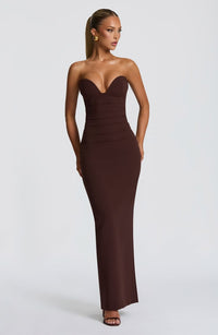 Lindsey Maxi Dress Plum Brown