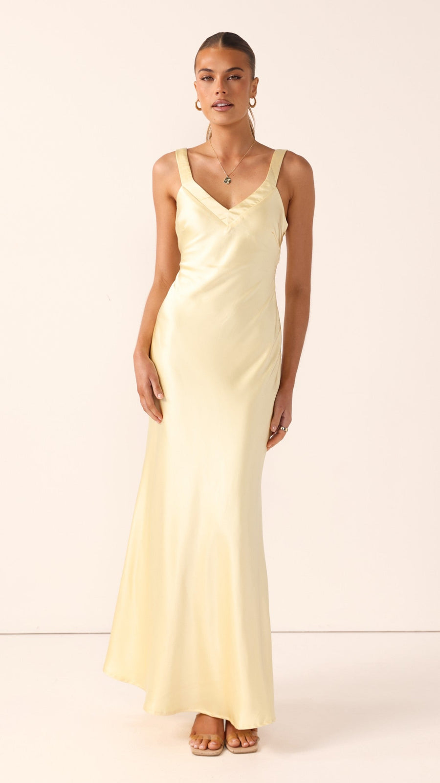 Alondra Satin V-Neck Maxi Dress