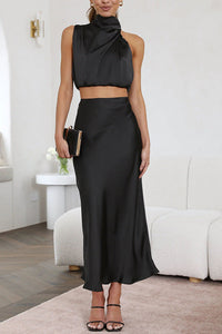 Abigail - Satin Top and Skirt Set