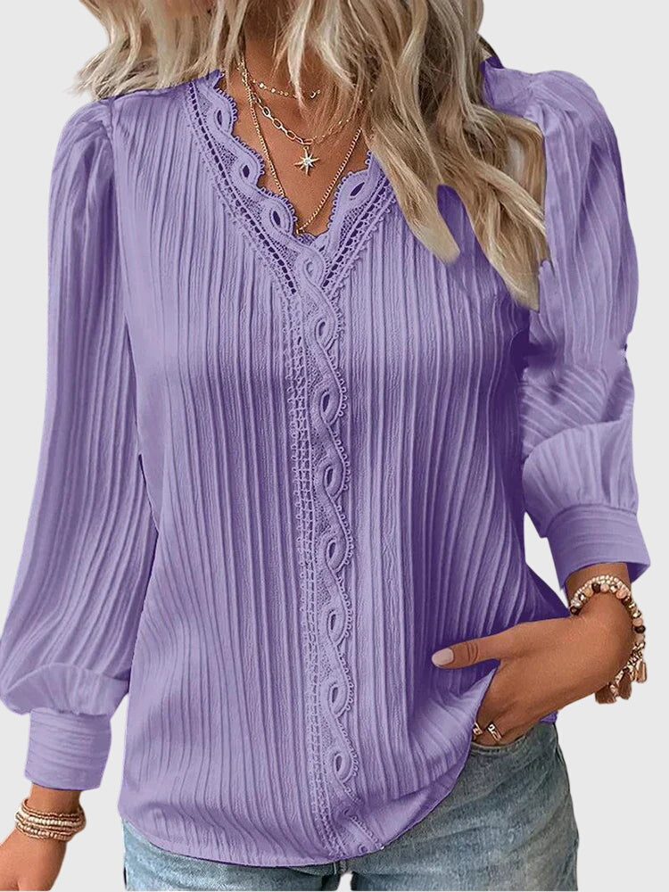 Andrea | Elegant Pullover Blouse Purple