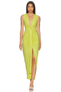 Tie Front Gathered Dress