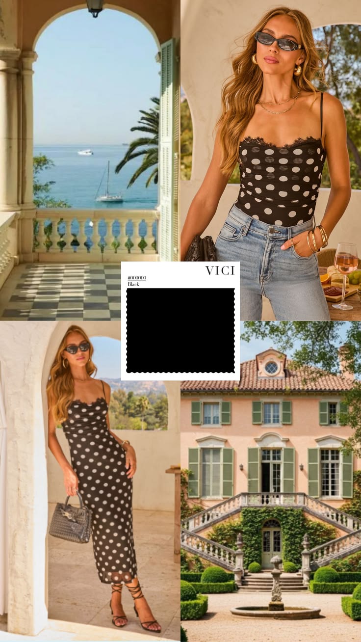 Polka Dot Outfit Inspo Euro Summer Aesthetic Dress