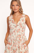 Petal & Pup Velda Floral Cotton Midi Dress In Pink Floral At