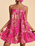 Moda Me Couture Dress Multicolor Boho Women's Mini Dress Allover