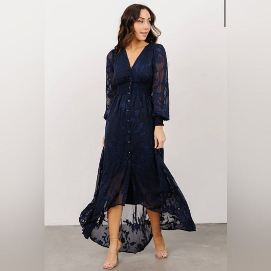 Dress Mayfair High Low Maxi Color: Blue Size: S