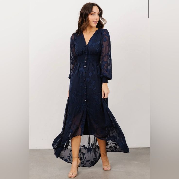 Dress Mayfair High Low Maxi Color: Blue Size: S