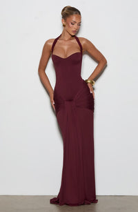 Gia Maxi Dress Cherry Lacquer