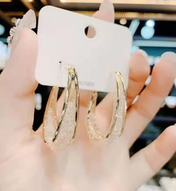 Wrenley – Oval Woven Mesh Earrings