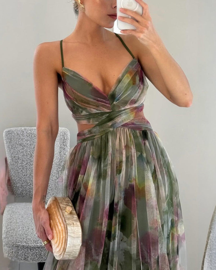 Fiora - Floral Chiffon Maxi Dress