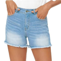 Bianca High-Waisted Frayed Denim Shorts