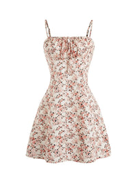 Scarlett | Women's Floral Ruched Spaghetti Strap Evening Gown Mini 3