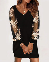 Lyla – Elegant Straight-Cut Dress with Lace Sleeves