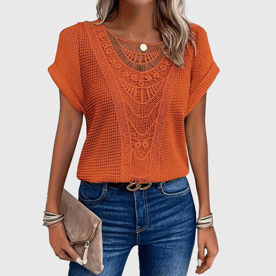 Pearl | Elegant Ibiza Style Blouse Orange