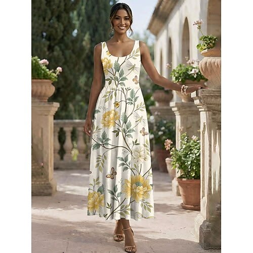 Women's Midi Dress Sundress A Line Dress Slip Dress Pleated Dress