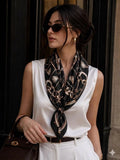 Personalized 10 Pcs Satin Scarf Set, Black Gold Scarf Bundle, Mix and Match Scarves, Wedding Guest Favors, Bridesmaid Gi