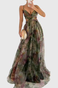 Giselle | Floral Maxi Dress Green