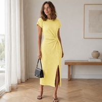 Ada - Ribbed Knotted Midi Dress