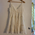 Dress New 's Women's White And Pale Yellow Ruffle Sleeveless Dress