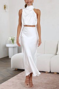 Abigail - Satin Top and Skirt Set