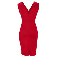 Freya™ | Fitted Dress with V-Neckline & Side Slit