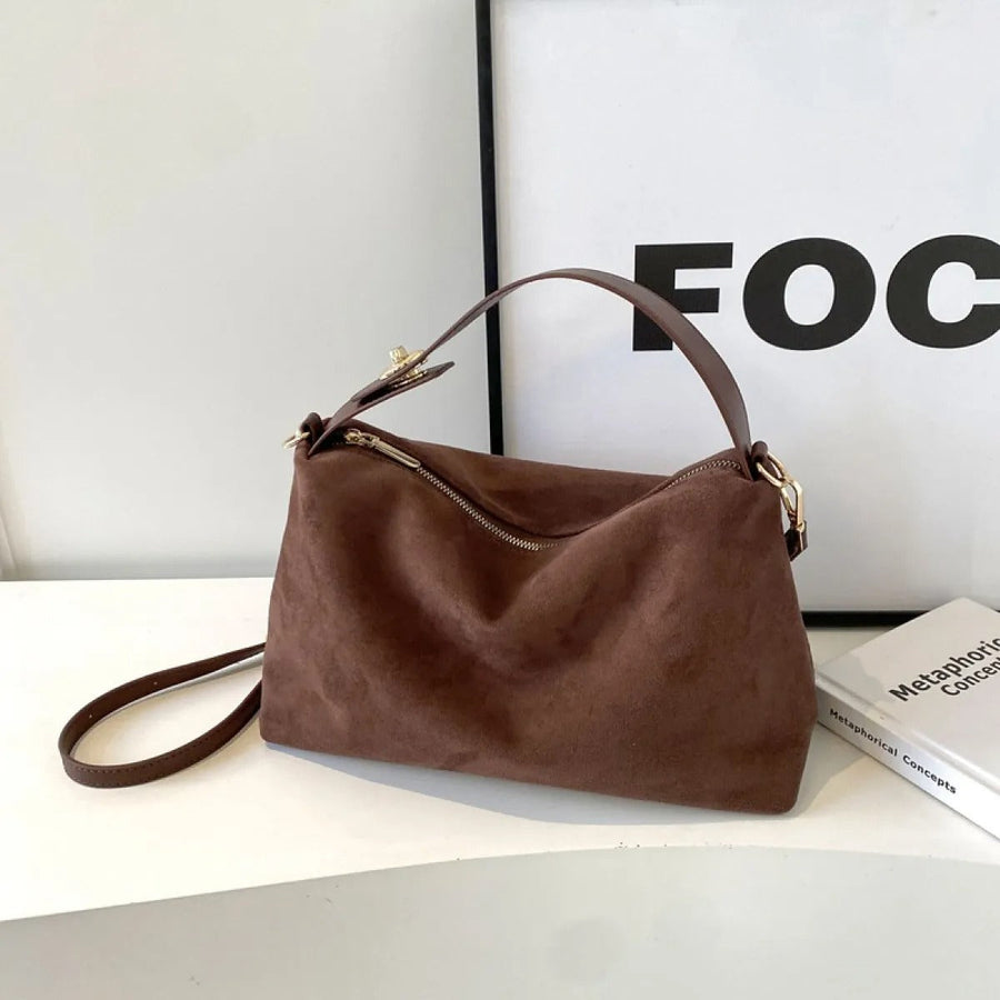 Maëlle Soft Suede Retro Shoulder Bag
