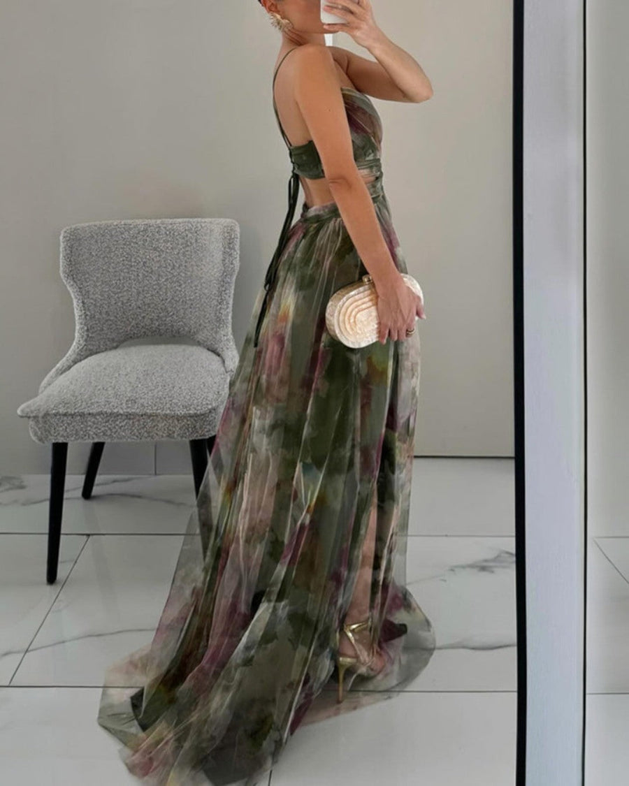 Fiora - Floral Chiffon Maxi Dress