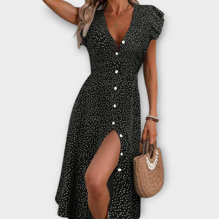 Maribeth | Elegant A-Line Dress Black