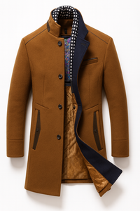 Jonah - Wool Blend Overcoat with Stand Collar