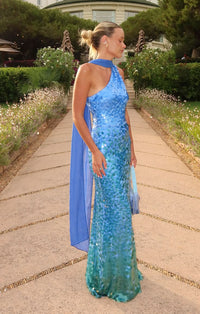 Giselle Maxi Dress, In Sapphire Sequins