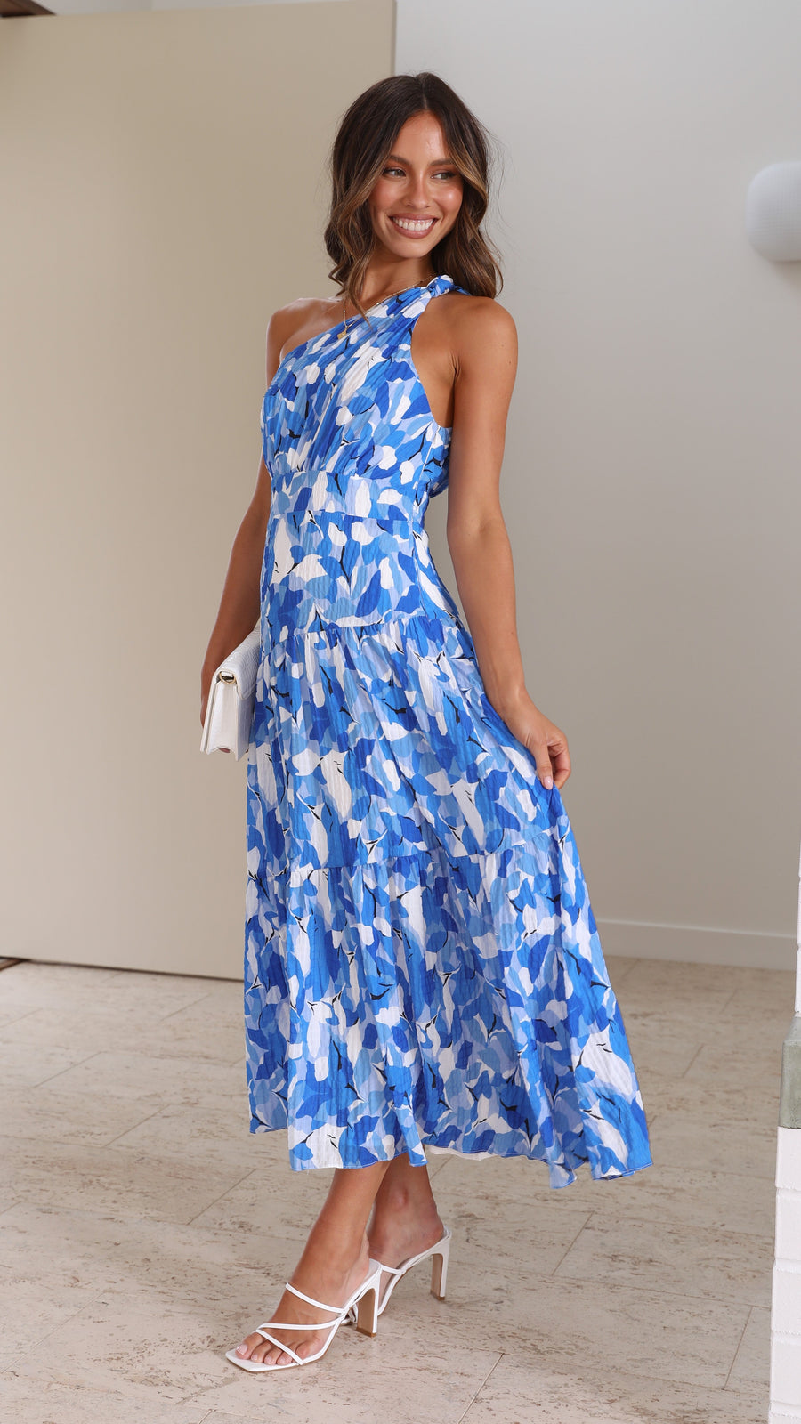Jaisa One-Shoulder Floral Maxi Dress