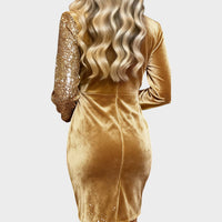 Elsie – Draped Velvet Sequin Dress