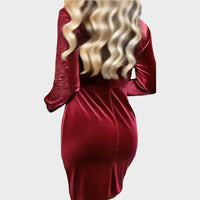 Elsie – Draped Velvet Sequin Dress
