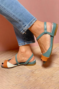 Marguerite – Colour Block Quilted Peep-Toe Slingback Sandals