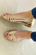 Jemimah – Glossy Metallic Peep-Toe Cut-Out Sandals