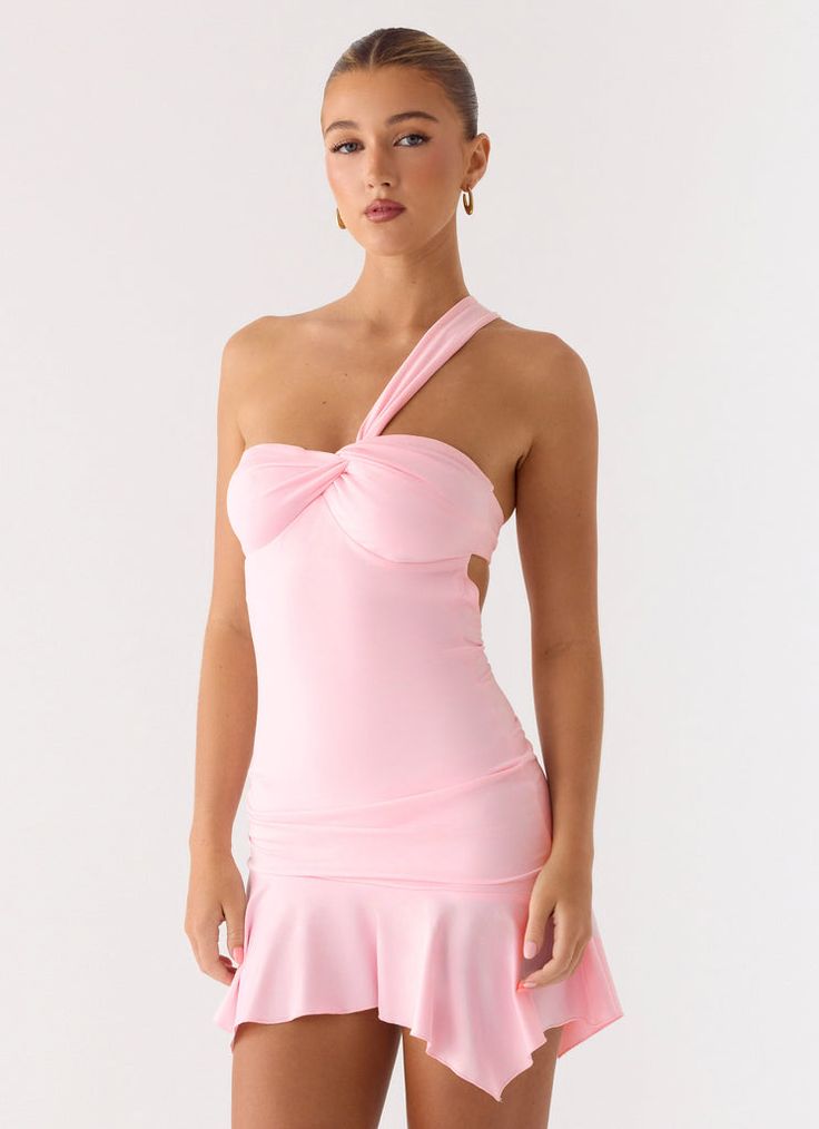 Not Your Fan Cut Out Mini Dress Pink